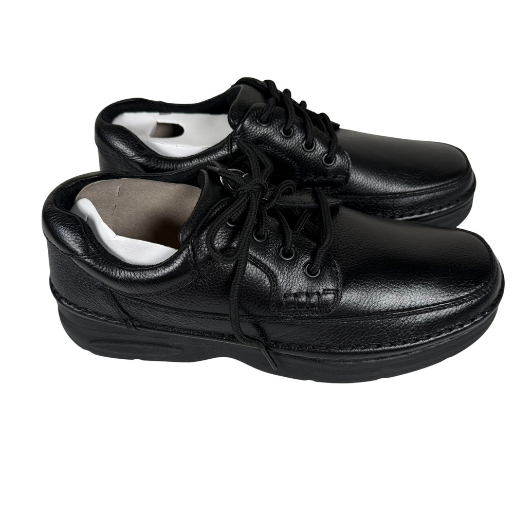 Nunn Bush Mens 9W Cameron Moc Toe Oxford Shoes Black Leather Comfort Gel Wide